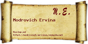 Modrovich Ervina névjegykártya